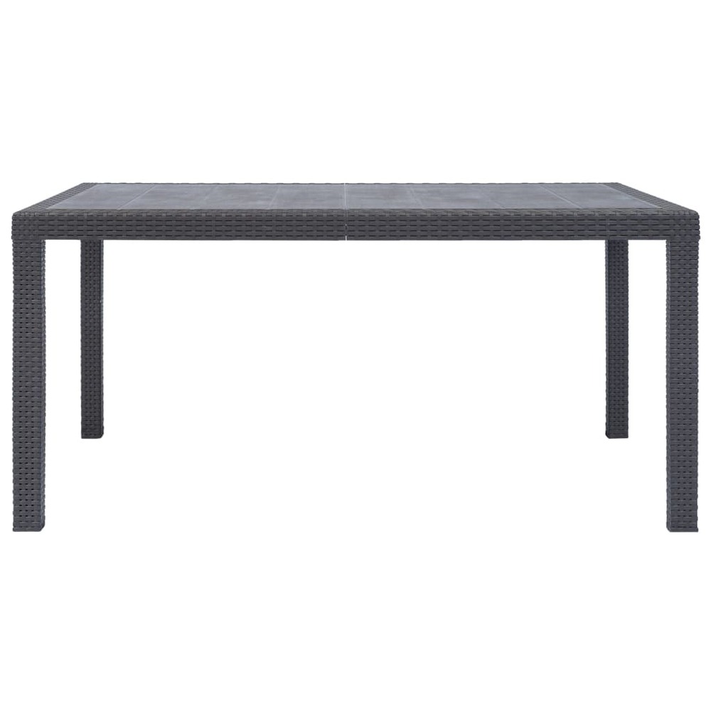 Table de jardin marron 150x90x72 cm plastique aspect de rotin