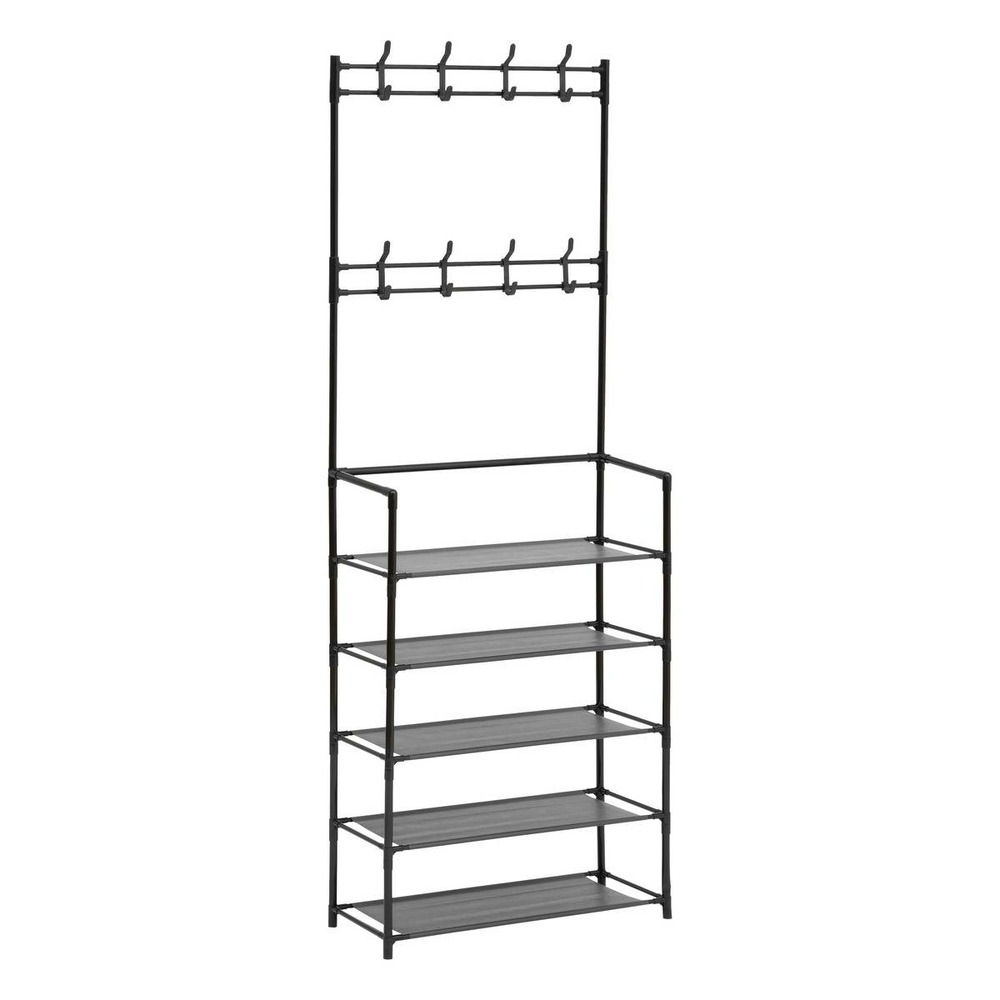 5five - vestiaire intissa 5 étagères en acier noir h170cm