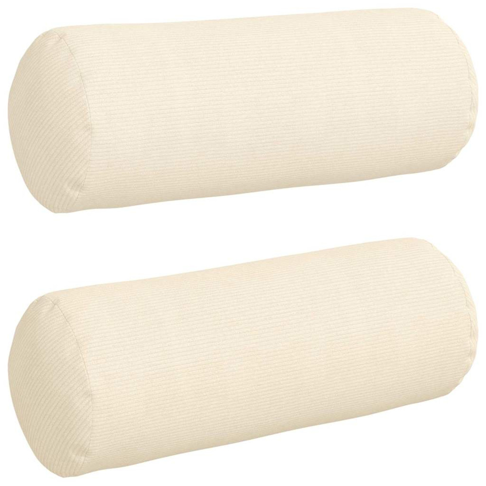 Coussins d'accent 2 pcs crème ø 25 x 70 cm