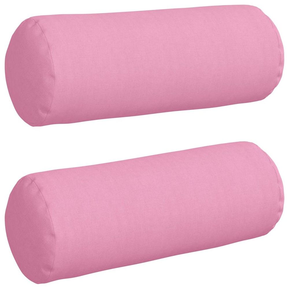 Coussins d'accent 2 pc tissu rose ø 25 x 70 cm
