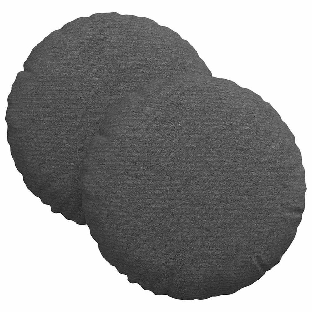 Coussins de siège 2 pc tissu en velours côtelé gris foncé