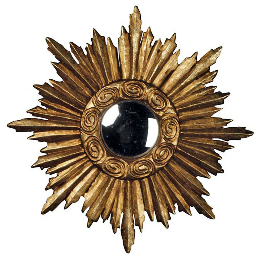 Miroir soleil convexe résine 20x20cm