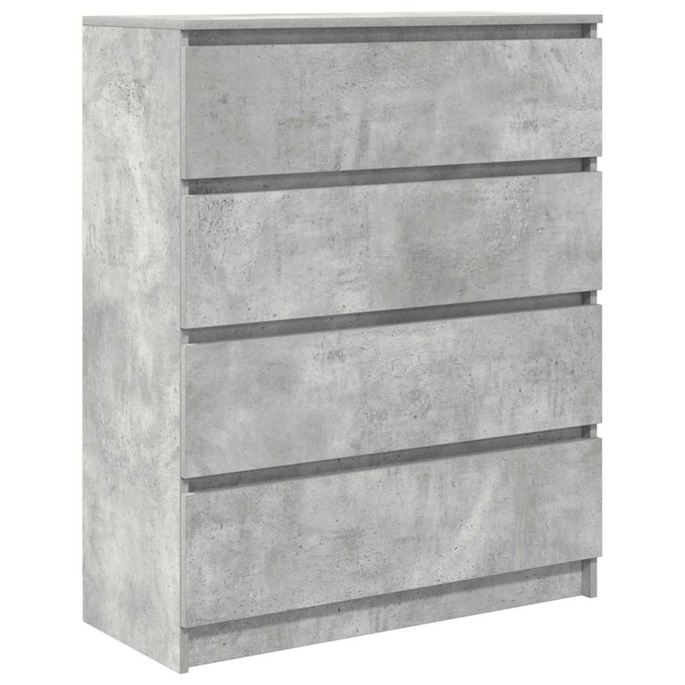 Buffet gris béton 80x35x99 cm bois d'ingénierie