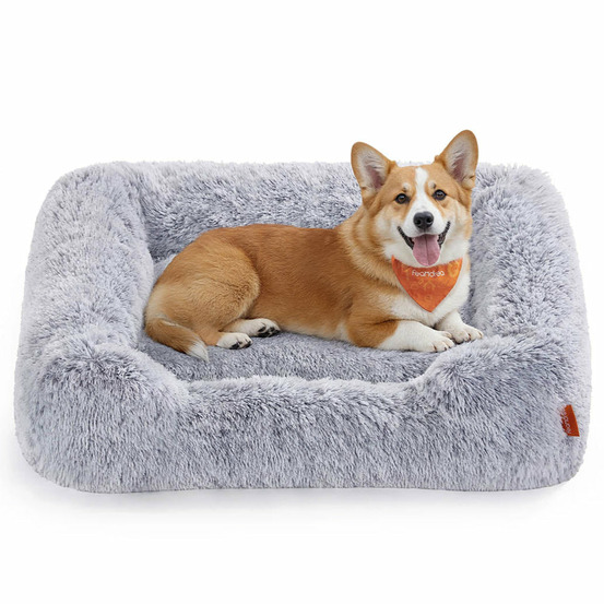 Panier pour chien lit pour animaux 71 x 55 x 18 cm coussin canapé rembourrage doux bords surélevés housse amovible et lavable