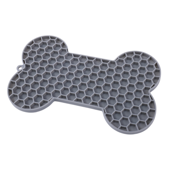 Gamelle silicone à ventouse pour chien gris