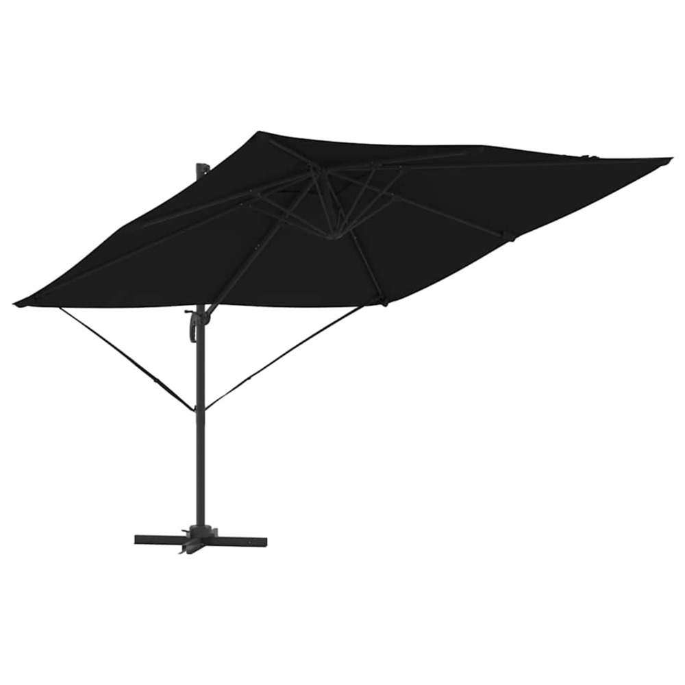 Parasol roma noir 286 x 284 x 265 cm aluminium et polyester
