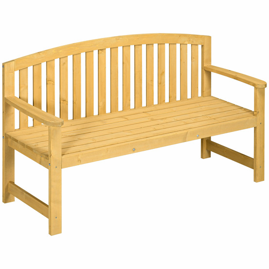 Banc de jardin 2 places en bois résistant aux uv, capacité 240 kg, 140 x 50 x 85 cm, orange, meuble extérieur durable