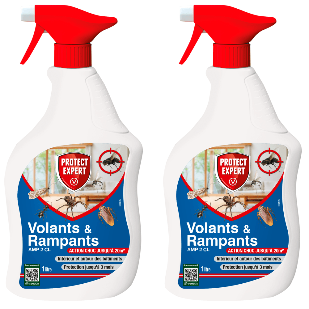 Protect expert anti insectes volants & rampants - 2x1l - prêt a l’emploi - moustiques - fourmis - puces