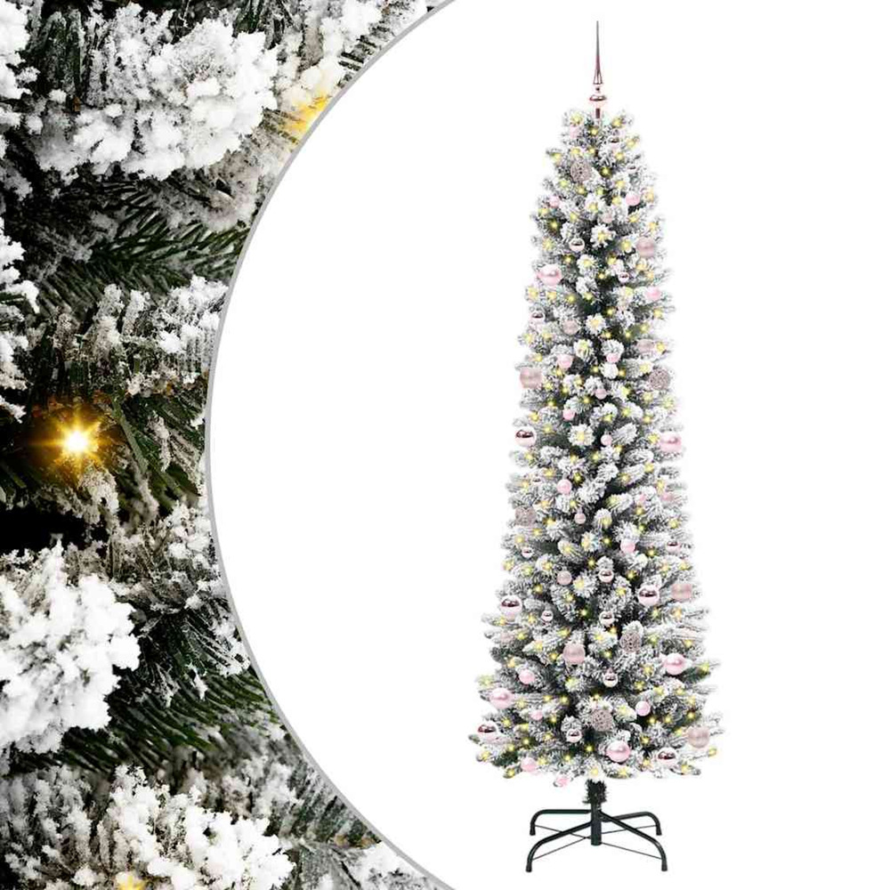 Sapin de noël artificiel blanc 240 cm pvc, métal et plastique