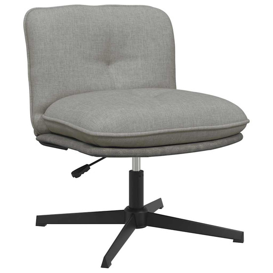 Chaise pivotante de bureau gris clair tissu