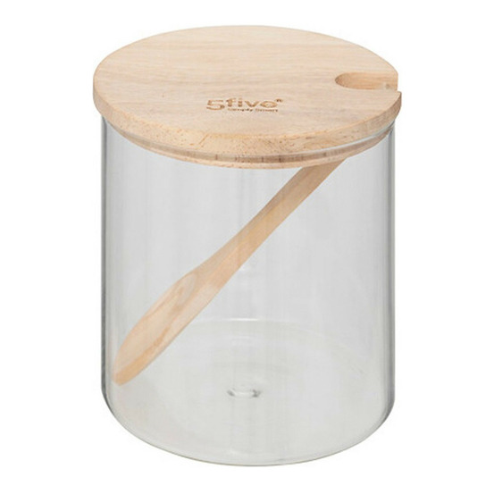 Sucrier en verre & cuillère