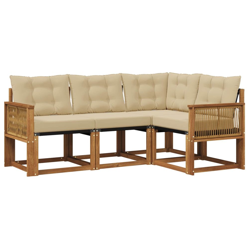 Ensemble de canapés d'extérieur 4 pc naturel et beige