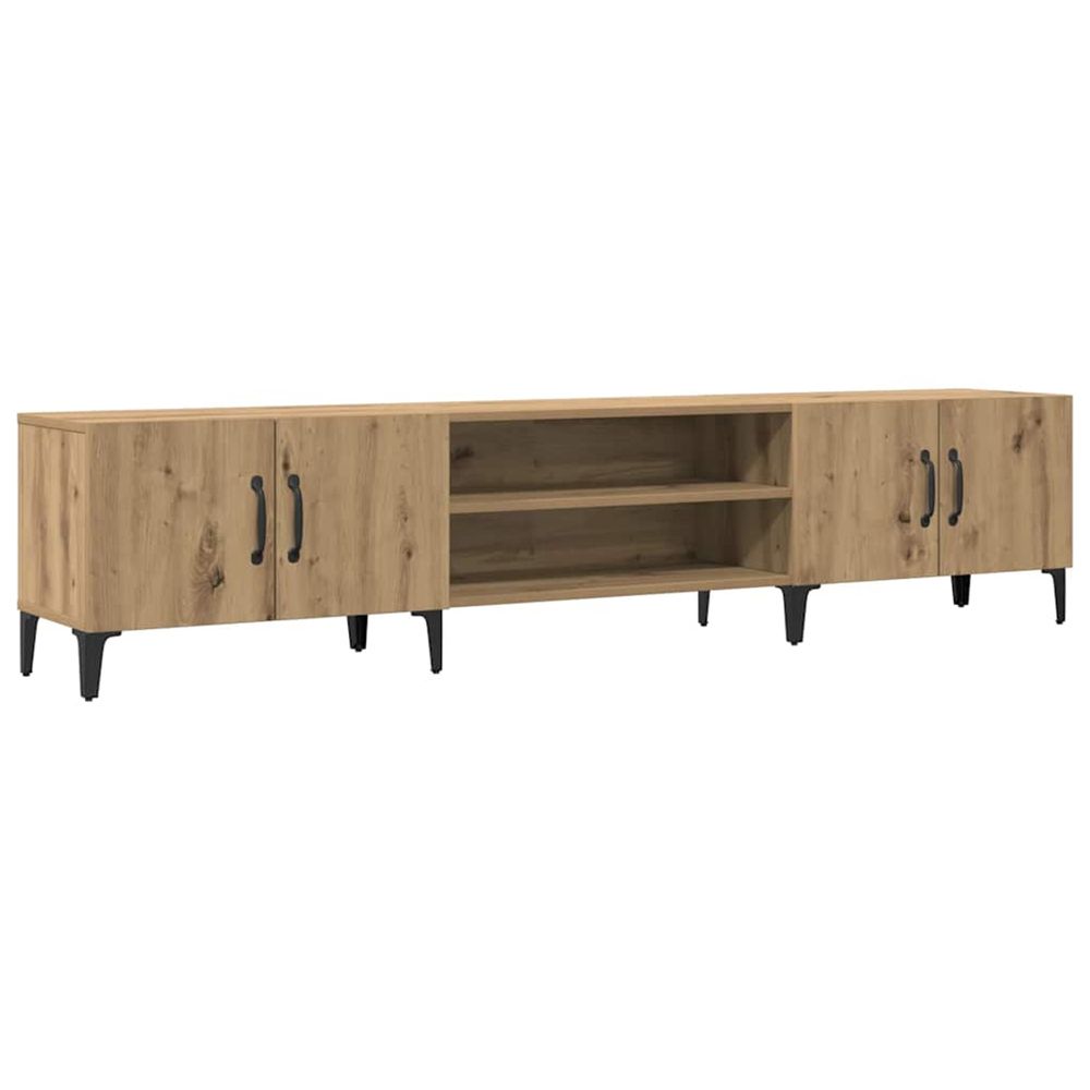 Meuble tv chêne artisanal 180x31,5x40 cm bois d'ingénierie
