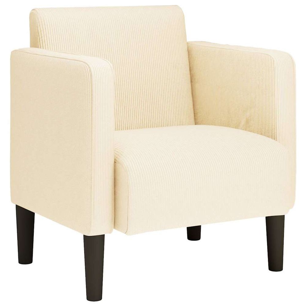 Canapé-chaise accoudoirs crème 54 cm tissu velours côtelé