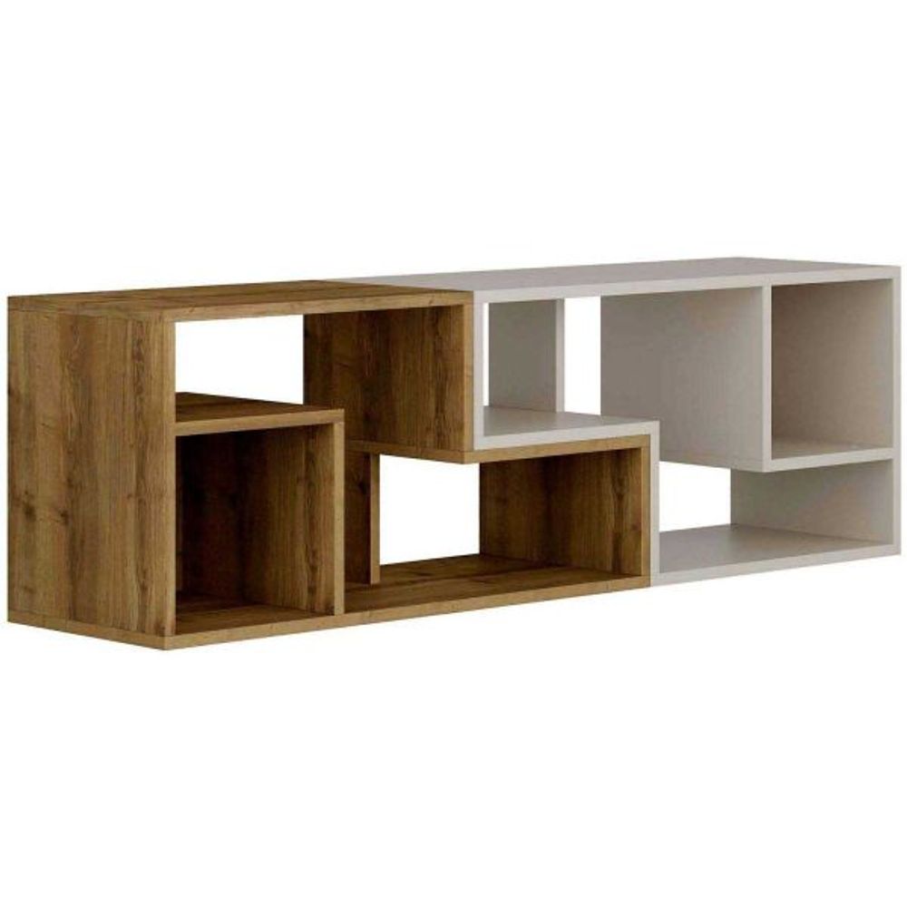 Meuble tv en agglomeré glis marron, beige