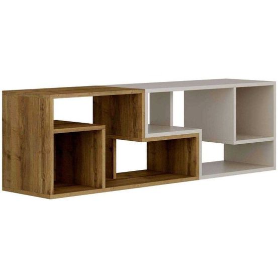 Meuble tv en agglomeré glis marron, beige