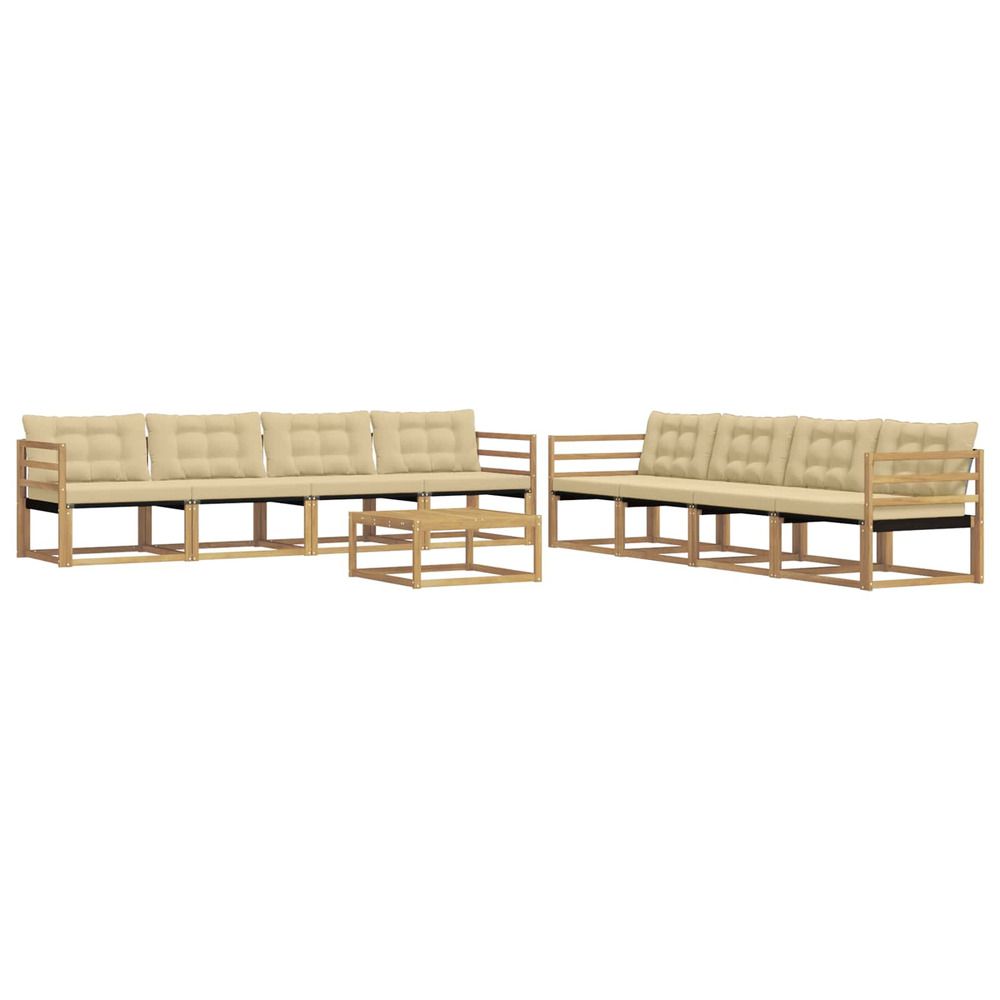 Ensemble de canapés d'extérieur 9 pc blanc et beige