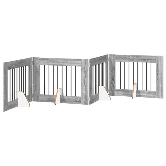 Porte de chien pliable avec supports 4 pc sonoma gris 321 cm