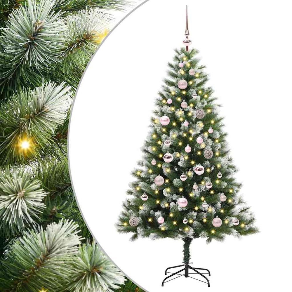 Arbre de noël artificiel avec neige artificielle 150 led