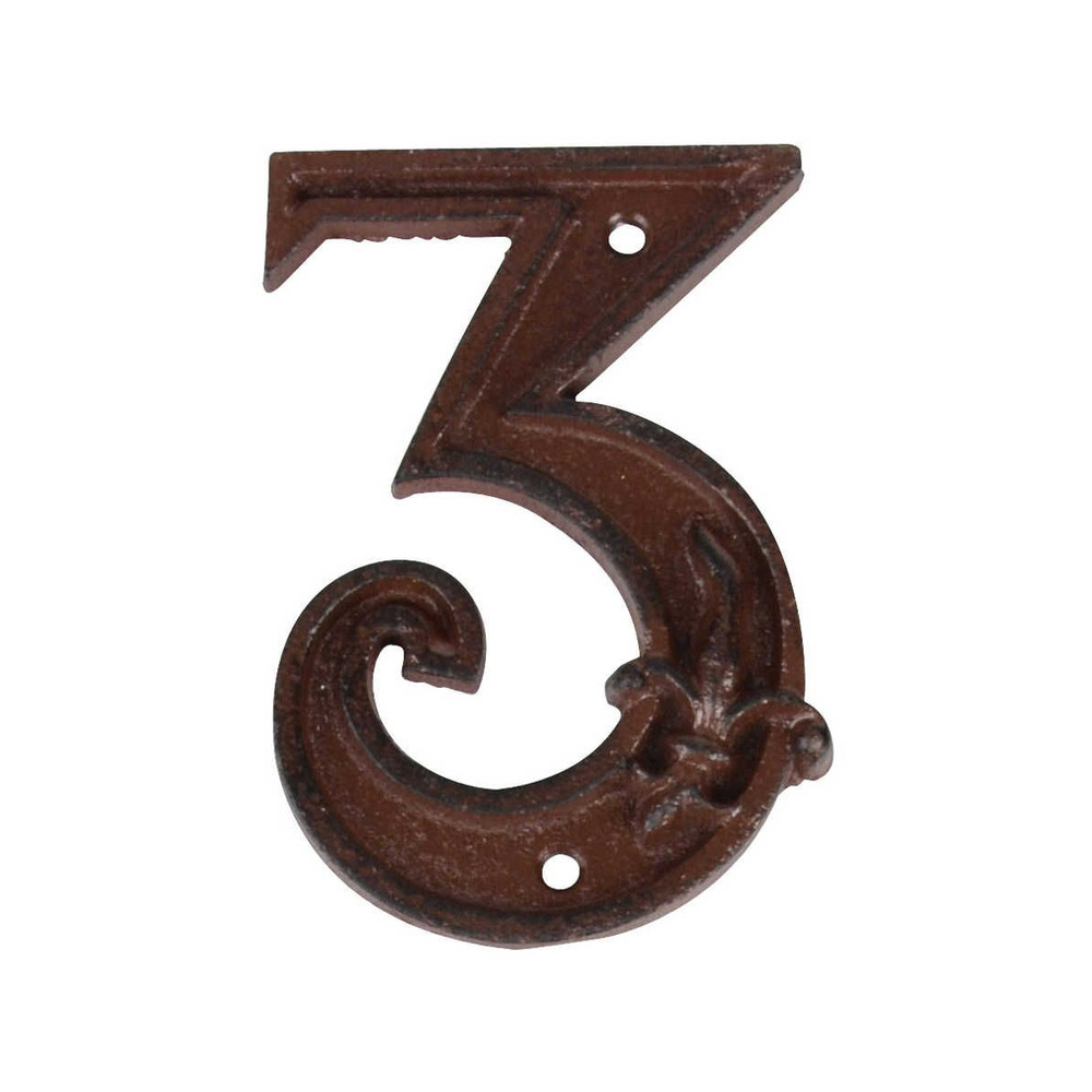Numéro de maison en fonte chiffre 3