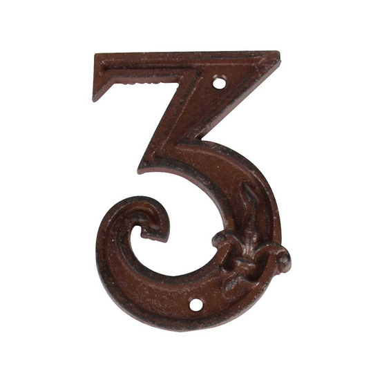 Numéro de maison en fonte chiffre 3