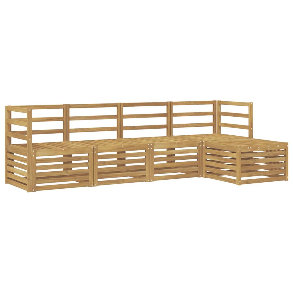 Ensemble de canapés d'extérieur 5 pc blanc bois d'acacia massif
