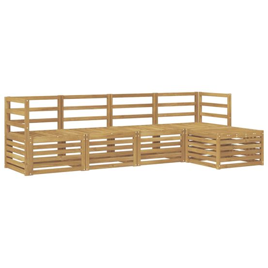 Ensemble de canapés d'extérieur 5 pc blanc bois d'acacia massif