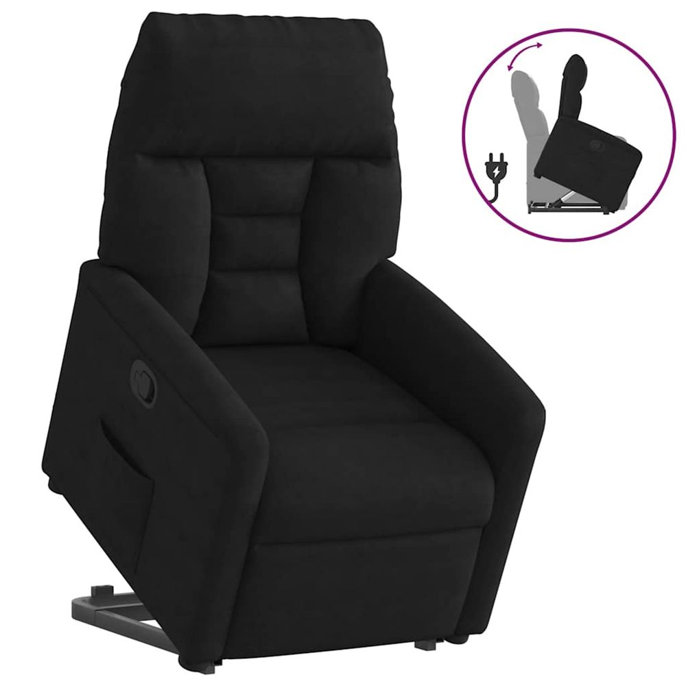 Fauteuil inclinable noir tissu microfibre