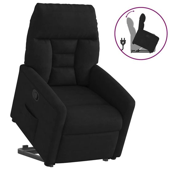 Fauteuil inclinable noir tissu microfibre
