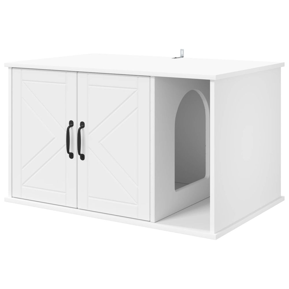 Maison pour chat blanc 85 x 55 x 50,5 cm bois d'ingénierie