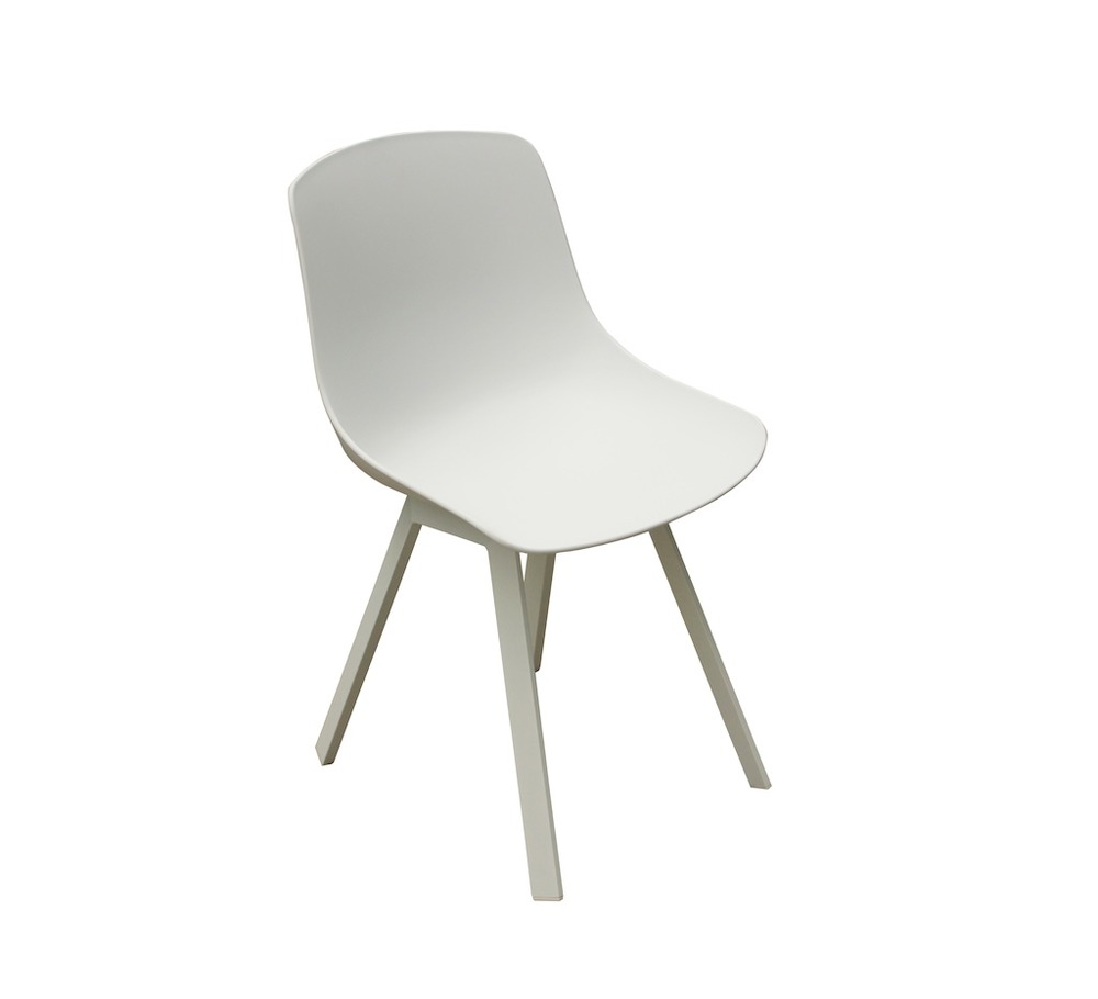 Fauteuils à manger en aluminium et résine - rosanna - finition alu et résine - assise blanche - set de 2
