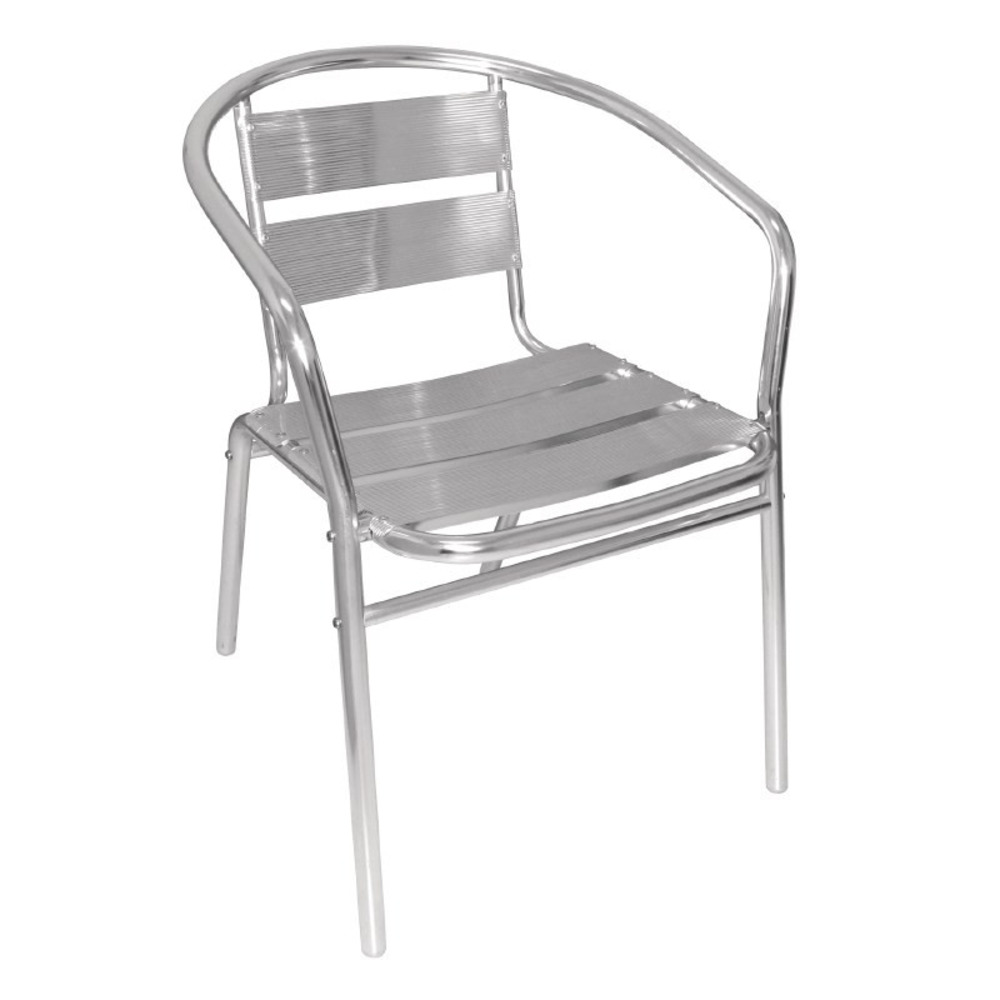 Fauteuils empilables en aluminium bolero - lot de 4