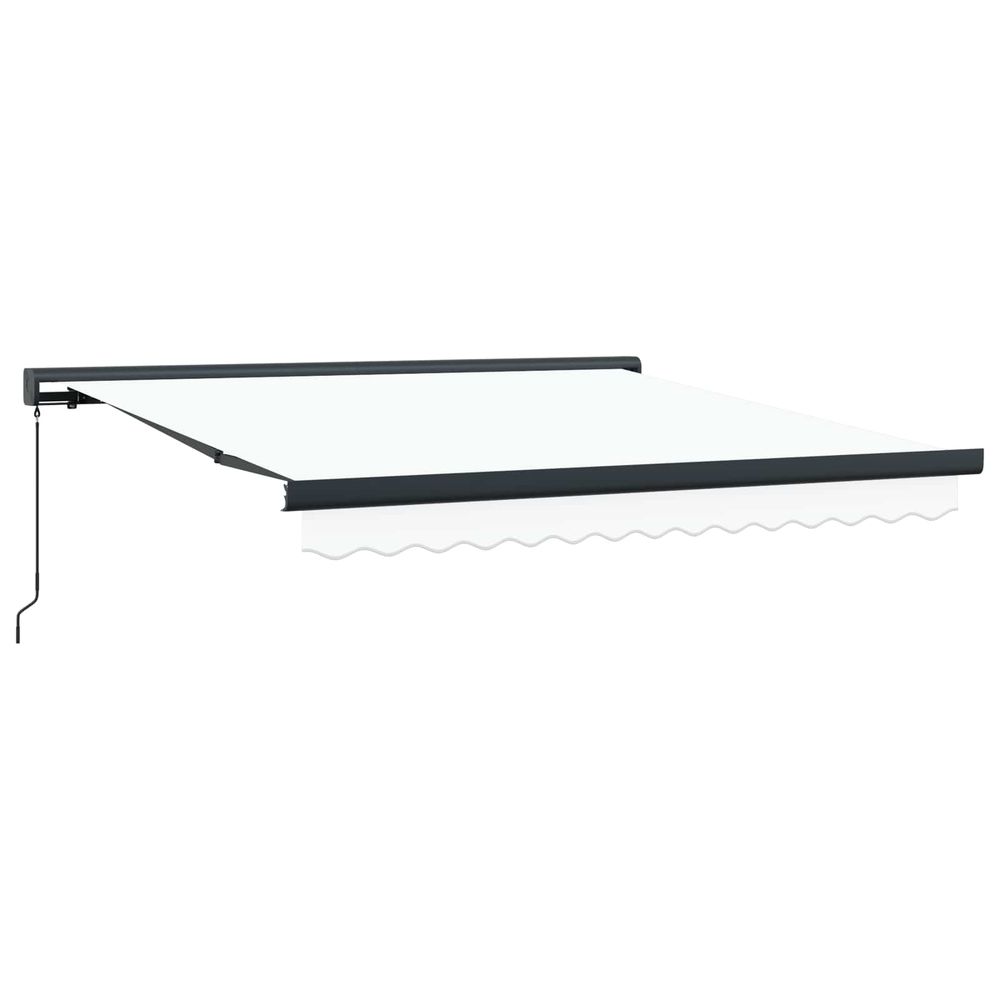 Auvent rétractable blanc 350 x 250 cm toile et aluminium