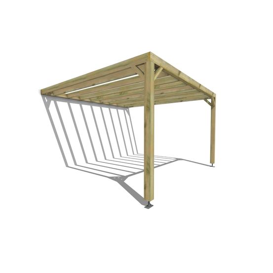 Pergola bois • 4m x 4m • adossée • sens profondeur • livraison comprise