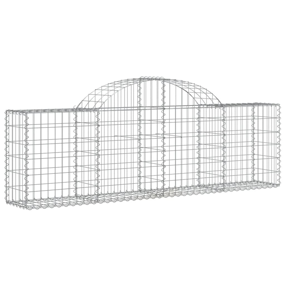 Panier de gabions arqué 200x30x60/80 cm fer galvanisé