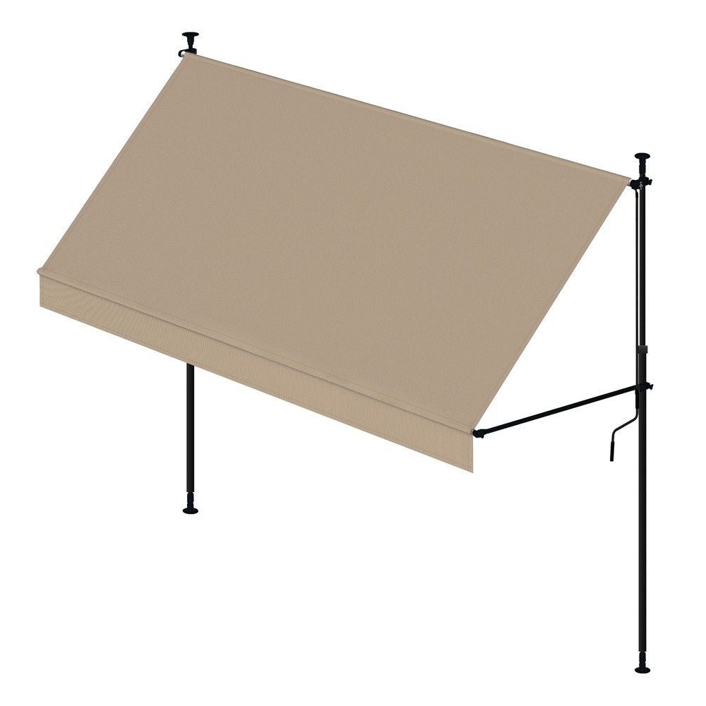 Store banne extérieur rétractable 200 x 120 cm cityline - hauteur réglable - installation au sol et au mur sans perçage