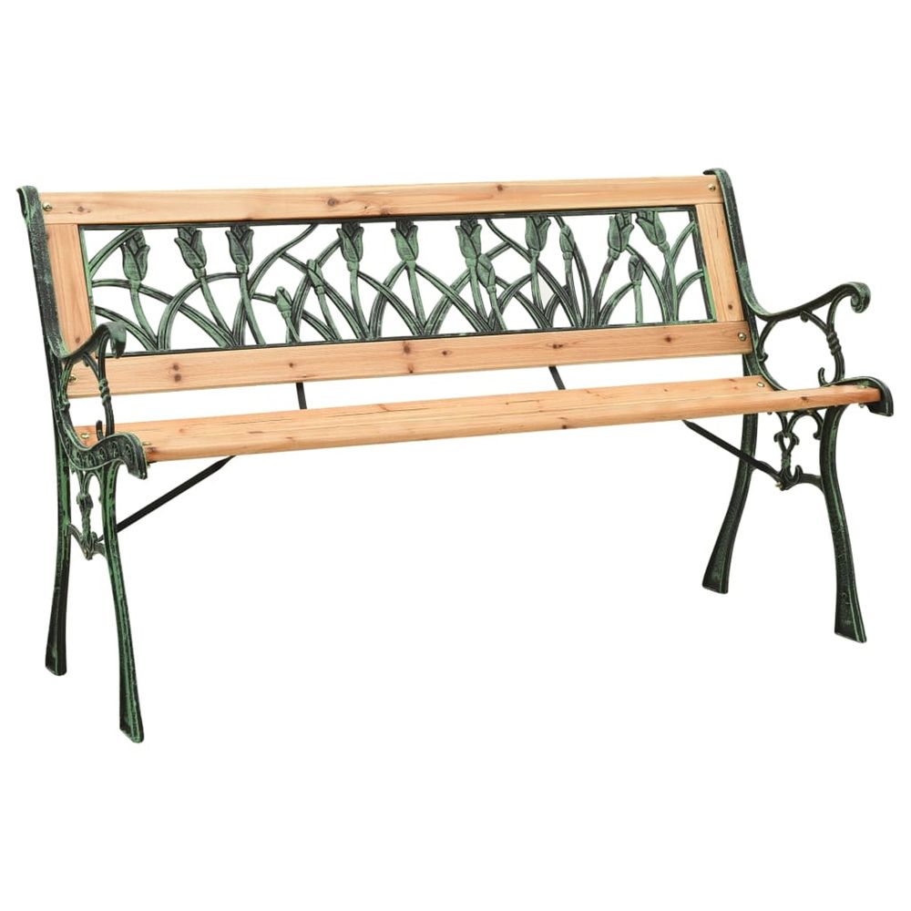 Banc de jardin 122 cm Fonte et bois de