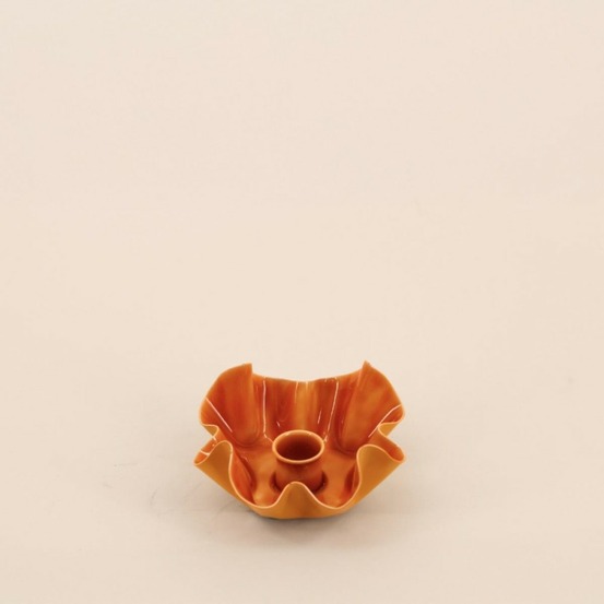 Bougeoir coupelle alvéolée en métal laqué