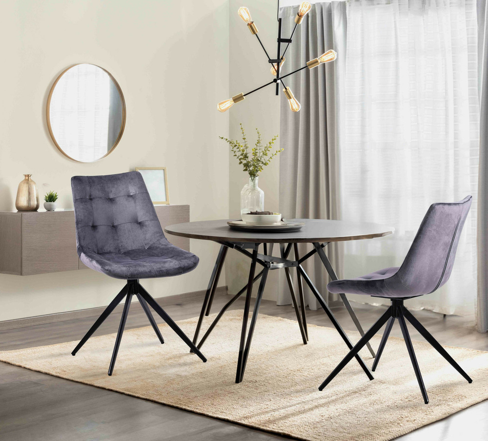 Chaise de salle à manger en velours merna