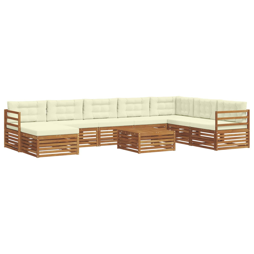 Ensembles de canapés avec coussin 9 pcs naturel et crème