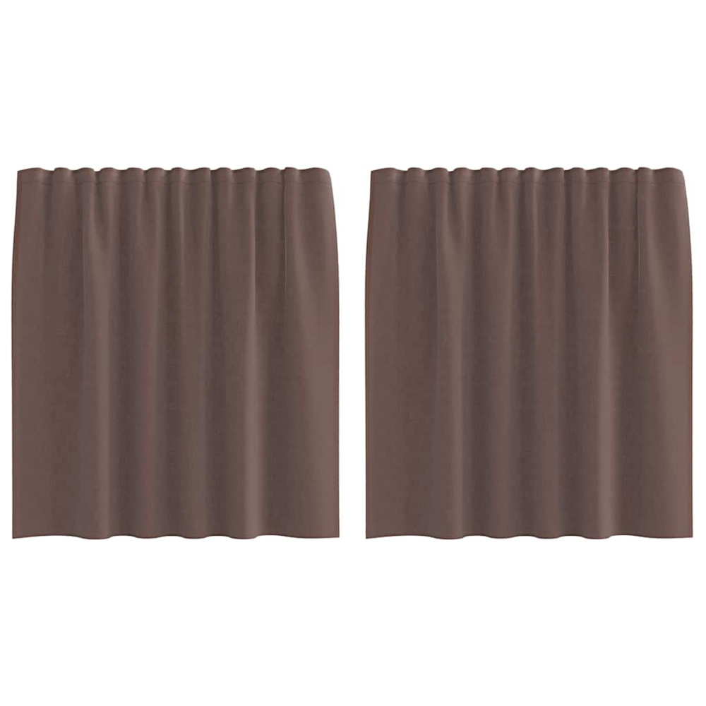 Rideaux en voile avec passe-tringles 2 pcs marron