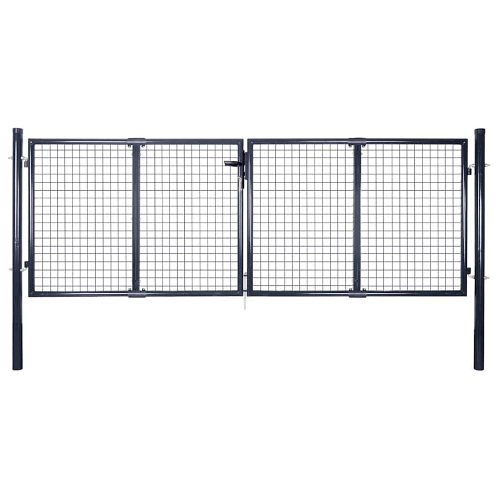 PORTAIL EN MAILLE ACIER GALVAN-(864182)