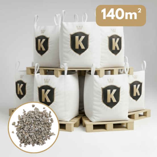 Gravillons calcaire blanc 6/16 mm – pack 7 big bag +/- 1,5t – 140 m²