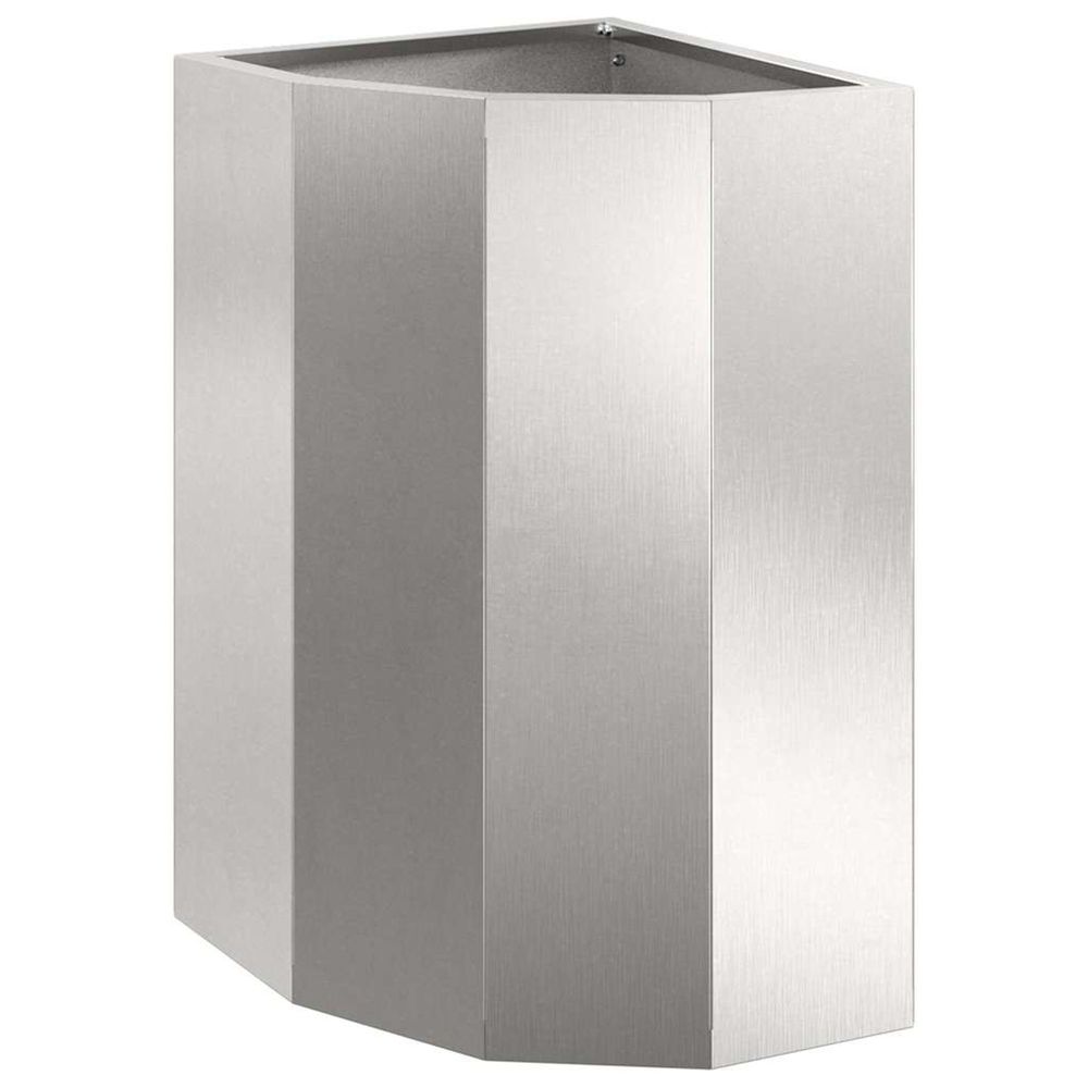 Jardinière d'extérieur d'angle argenté 30 x 30 x 50 cm acier inoxydable