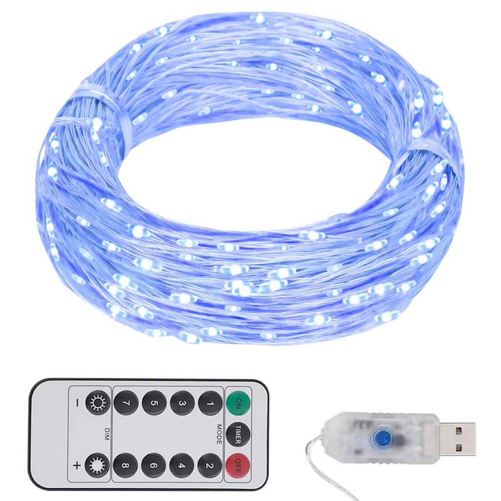 Guirlande led avec 150 led bleu 15 m