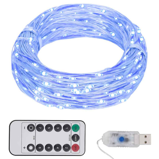 Guirlande led avec 150 led bleu 15 m