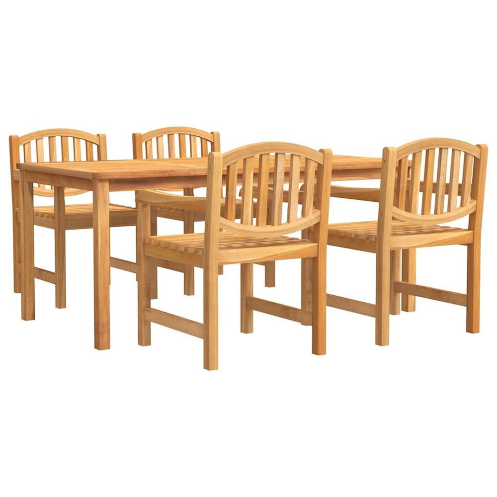 Ensemble à manger de jardin 5pcs bois de teck massif