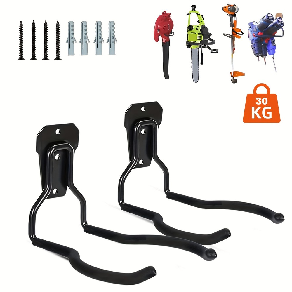 Supports pour outils de jardin - lot de 2 crochets muraux en métal de 5,1 pouces pour outil électrique de jardin