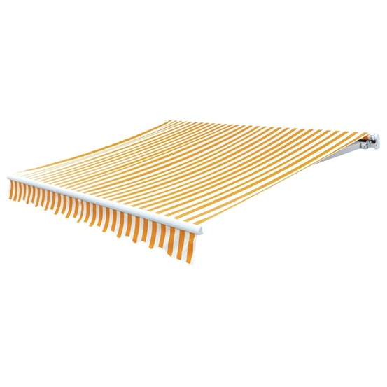 Tissu d'auvent jaune tournesol/blanc 4 x 3 m (cadre non inclus)
