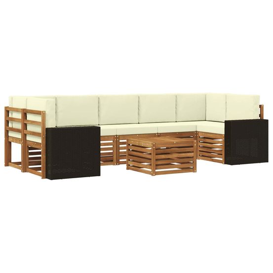 Ensemble de canapés d'extérieur 8 pc naturel et crème
